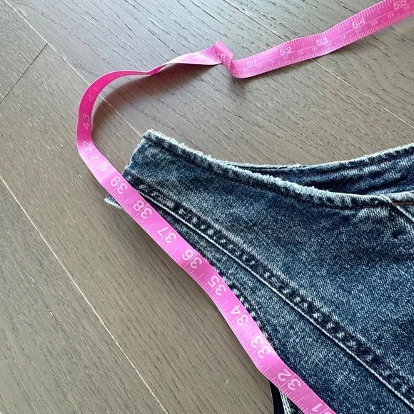 Retrofete Giorgio Dress in Atlas Denim One Shoulder Belt Western XS - With tags - Picture 10 of 10